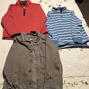Lot of 3---Crewcuts Boys XS (4-5)Pullovers (2) and Cat & Jack Button Down Shirt